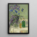 Stillleben mit blauen Blumen und zwei Flaschen auf einem Tisch - Gerda Wegener — gerahmtes Bild an der Wand