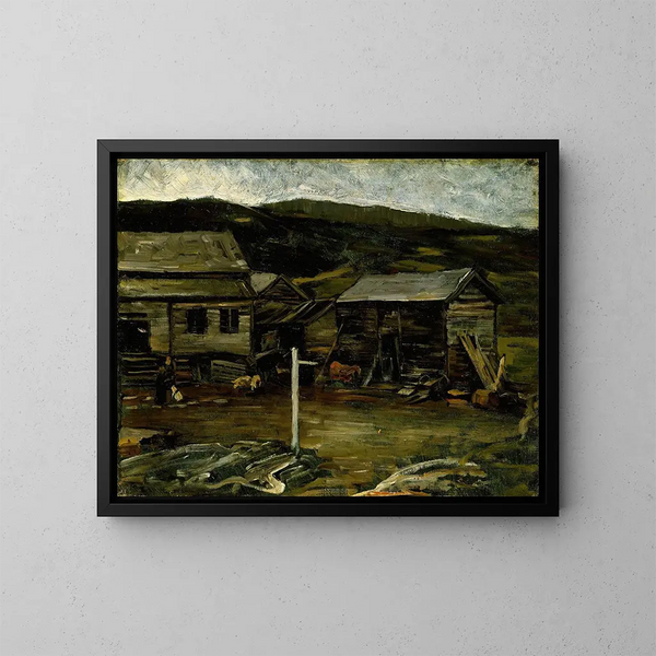 Abendstimmung auf dem Bauernhof - Gerhard Munthe — gerahmtes Bild an der Wand