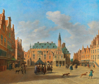 Gerrit Adriaensz Berckheyde - The Grote Markt in Haarlem with the Town Hall.webp