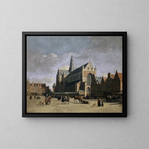 Der Markt in Haarlem - Gerrit Adriaensz Berckheyde — gerahmtes Bild an der Wand