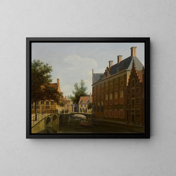L'Hôtel des Gentlemen de l'Oude Zijds à Amsterdam - Gerrit Adriaensz Berckheyde — gerahmtes Bild an der Wand
