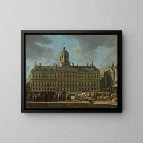 L'Hôtel de Ville de la place du Dam à Amsterdam - Gerrit Adriaensz Berckheyde — gerahmtes Bild an der Wand