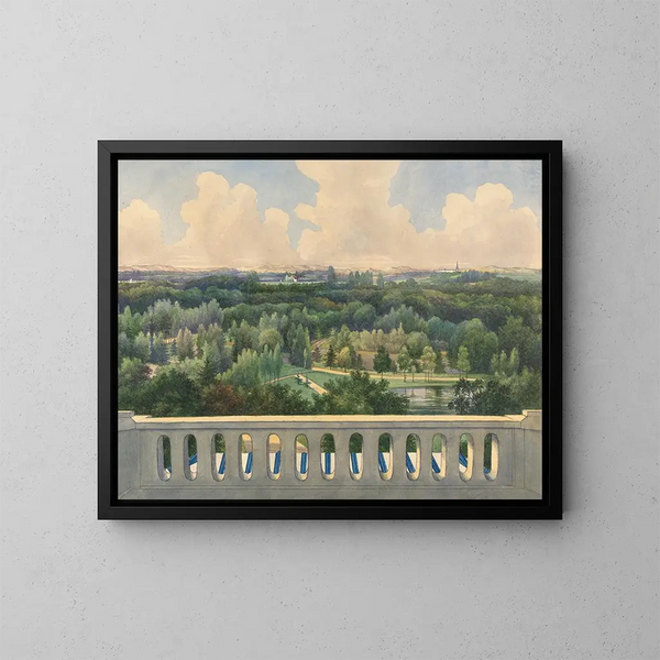 Ansicht von Boschbeek Groenendaal in Richtung Leidschevaart und Zandvoort - Gerrit Jan Schouten — gerahmtes Bild an der Wand