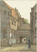 Ansicht des Eingangs der lateinischen Schule, der Schule Saint-Jérôme am Kromme Nieuwegracht in Utrecht - Gerrit Lamberts — Ansicht des Kunstwerks