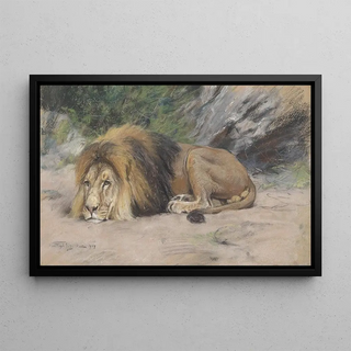 Geza Vastagh - Reclining lion.webp