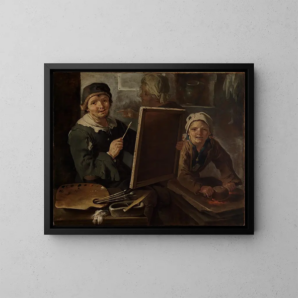 Der Maler in seinem Atelier - Giacomo Francesco Cipper — gerahmtes Bild an der Wand