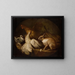 Eine Henne, eine Taube und ein Kaninchen - Giovanni Agostino Cassana — gerahmtes Bild an der Wand