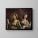 Allegorie der Malerei und der Musik - Giovanni Andrea Sirani — gerahmtes Bild an der Wand