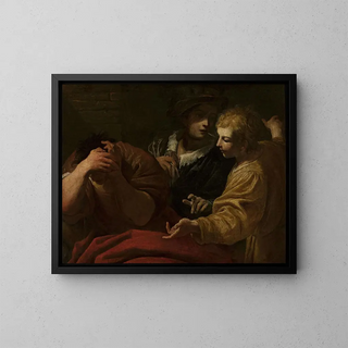 Giovanni Antonio Burrini - Joseph explaining dreams at the Pharaohs court.webp