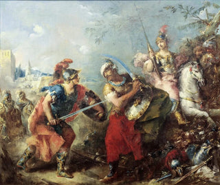 Giovanni Antonio Guardi - The Fight between Tancred and Argante With Clorinda in the Background.webp
