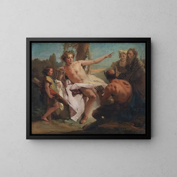 Apollon und Marsyas - Giovanni Battista Tiepolo — gerahmtes Bild an der Wand