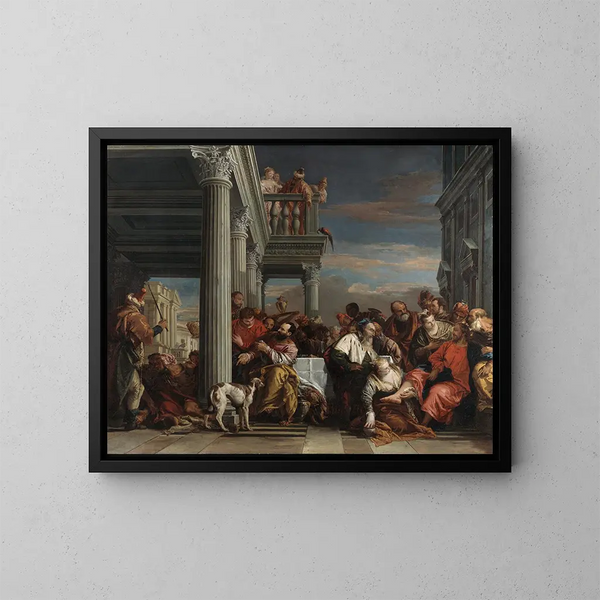 Der Christus im Haus des Simon dem Pharisäer - Giovanni Battista Tiepolo — gerahmtes Bild an der Wand