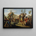 Die Königin Zenobia, die sich an ihre Soldaten wendet - Giovanni Battista Tiepolo — gerahmtes Bild an der Wand