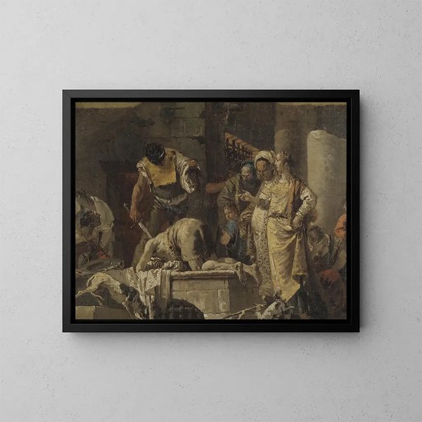 Die Enthauptung des heiligen Johannes des Täufers - Giovanni Battista Tiepolo — gerahmtes Bild an der Wand