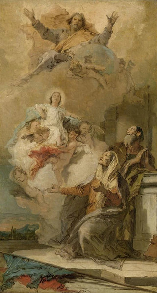 Giovanni Battista Tiepolo - The Immaculate Conception Joachim en Anna receiving the Virgin Mary from God the Father.webp