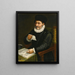 Portrait eines Mannes, der an einem Tisch sitzt und ein offenes Buch liest, das einen Brief liest - Giovanni Battista Trotti — gerahmtes Bild an der Wand