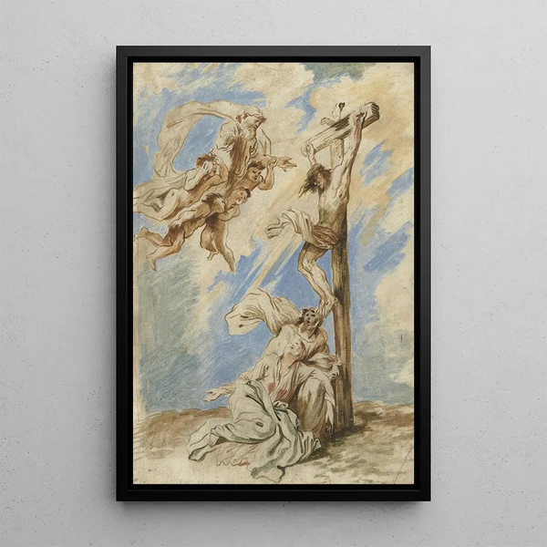Der Christus am Kreuz - Giovanni Benedetto Castiglione — gerahmtes Bild an der Wand