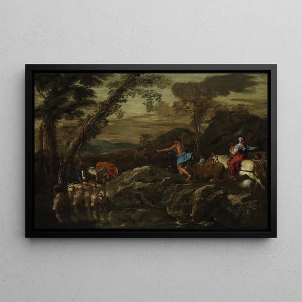 Der Jacob-Reise - Giovanni Benedetto Castiglione — gerahmtes Bild an der Wand