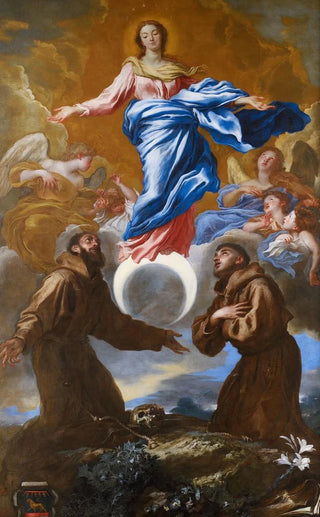 Giovanni Benedetto Castiglione - The Immaculate Conception with Saints Francis of Assisi and Anthony of Padua.webp