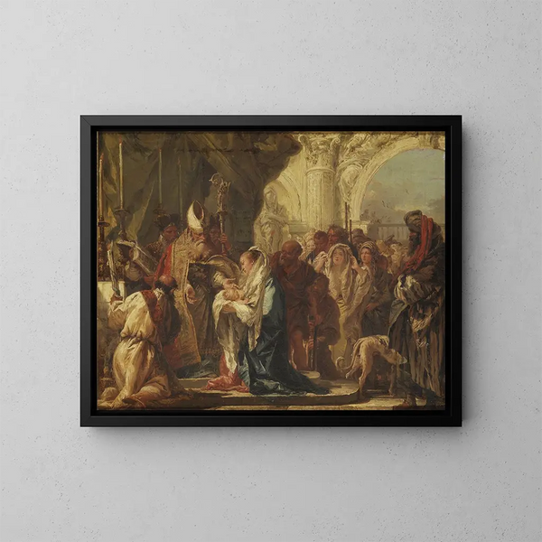 Die Präsentation im Tempel - Giovanni Domenico Tiepolo — gerahmtes Bild an der Wand