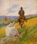 Buttero auf Pferd und weiße Maultier - Giovanni Fattori — Ansicht des Kunstwerks