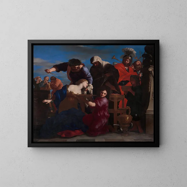 Der Opferung der Polyxène - Giovanni Francesco Romanelli — gerahmtes Bild an der Wand