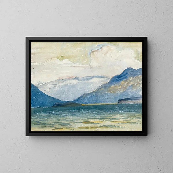 Vue depuis Plaun Da Lej vers la péninsule de Chast - Giovanni Giacometti — gerahmtes Bild an der Wand