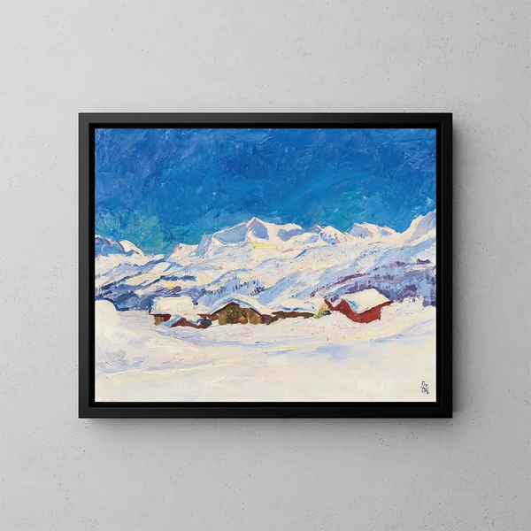 Winterlandschaft bei Maloja - Giovanni Giacometti — gerahmtes Bild an der Wand