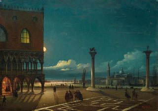 Giovanni Grubacs - Piazza San Marco By Moonlight Venice.webp