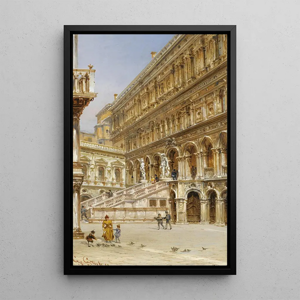 L'escalier des Géants dans la cour du Palais des Doges - Giovanni Grubacs — gerahmtes Bild an der Wand