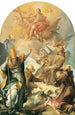 Drei Heilige Kapuziner und ein Bischof, die Christus und das Kreuz anbeten - Giovanni Lanfranco — Ansicht des Kunstwerks