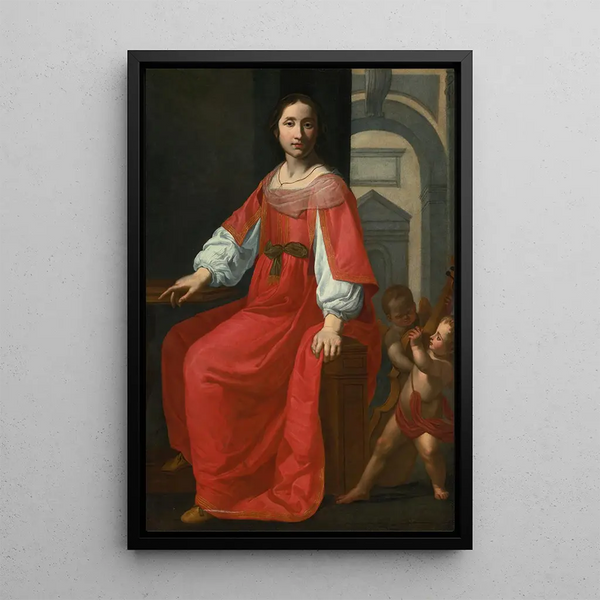 Sainte Cécile mit zwei Engeln - Giovanni Martinelli — gerahmtes Bild an der Wand