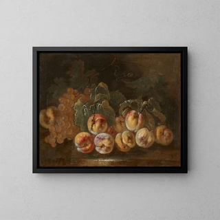 Giovanni Paolo Castelli - Pches et raisins sur un entablement.webp