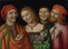 Drei Männer mit einer Frau, die eine Katze hält - Giovanni Paolo Lomazzo — Ansicht des Kunstwerks