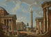 Ein Caprice römischer Ruinen - Giovanni Paolo Panini — Ansicht des Kunstwerks