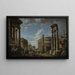 Ein architektonischer Laune mit Figuren unter römischen Ruinen - Giovanni Paolo Panini — gerahmtes Bild an der Wand
