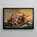 Matrosen, die ein junges Mädchen in einem Korb auf See retten - Giovanni Paolo Panini — gerahmtes Bild an der Wand