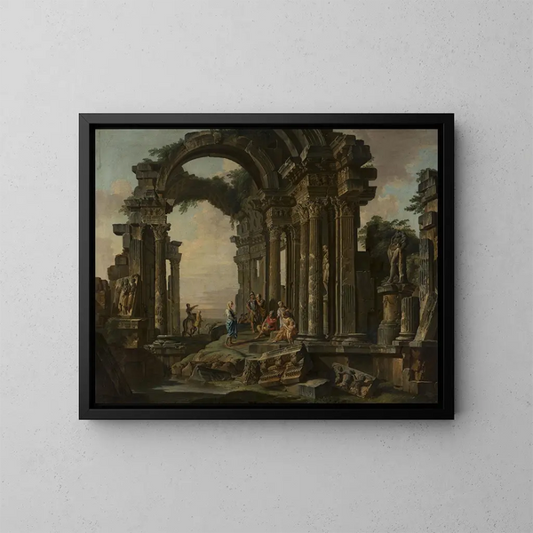 Römische Ruinen - Giovanni Paolo Panini — gerahmtes Bild an der Wand
