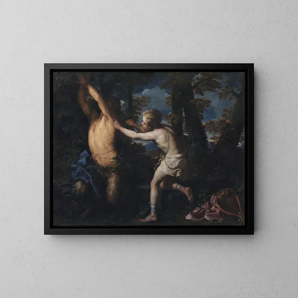 Apollon dépouillant Marsyas - Girolamo Troppa — gerahmtes Bild an der Wand