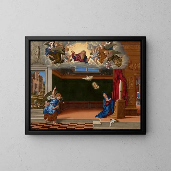 L'Annonciation - Girolamo da Santacroce — gerahmtes Bild an der Wand