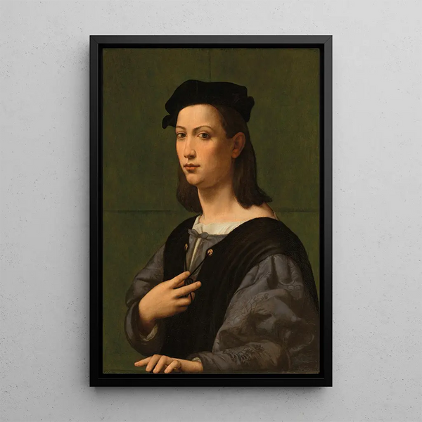 Portrait eines jungen Edelmanns - Giuliano Bugiardini — gerahmtes Bild an der Wand