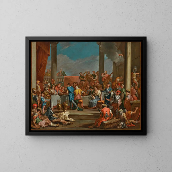 Das Festmahl des Balthasar - Giulio Carpioni — gerahmtes Bild an der Wand