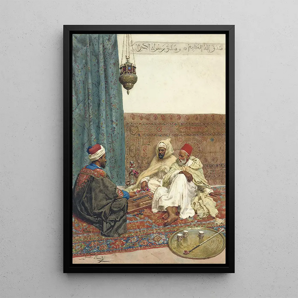 Eine Partie Tavli - Giulio Rosati — gerahmtes Bild an der Wand