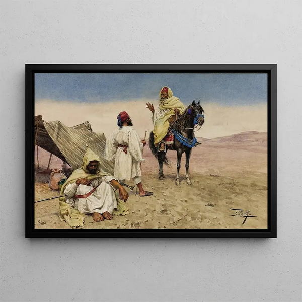 Nomades du désert - Giulio Rosati — gerahmtes Bild an der Wand