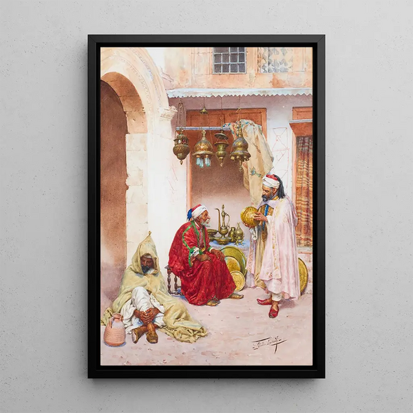 Im Souk - Giulio Rosati — gerahmtes Bild an der Wand