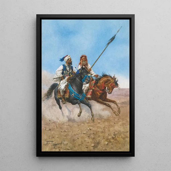 Die arabischen Reiter - Giulio Rosati — gerahmtes Bild an der Wand
