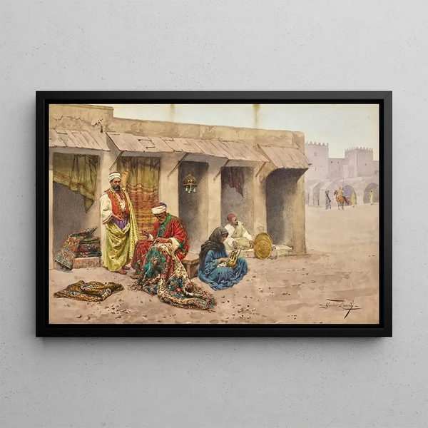 Der Teppichreparateur - Giulio Rosati — gerahmtes Bild an der Wand