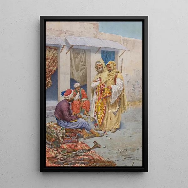 Der Teppichhändler - Giulio Rosati — gerahmtes Bild an der Wand
