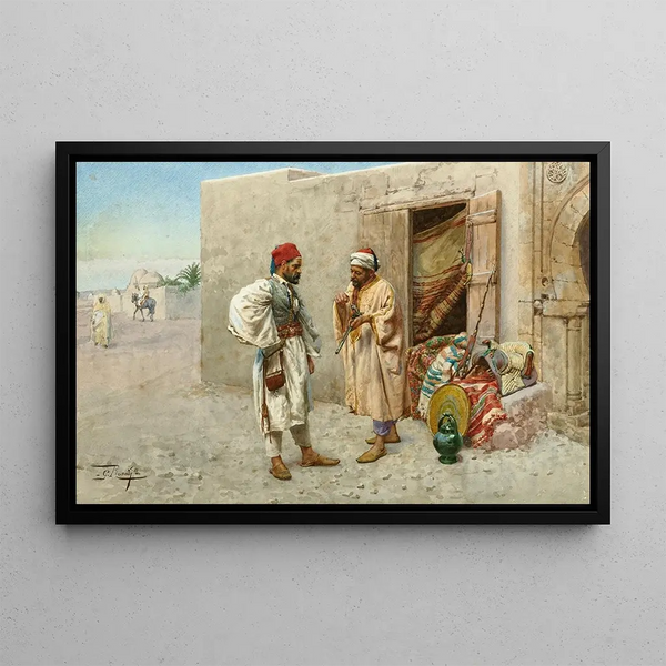 Der Waffenverkäufer - Giulio Rosati — gerahmtes Bild an der Wand