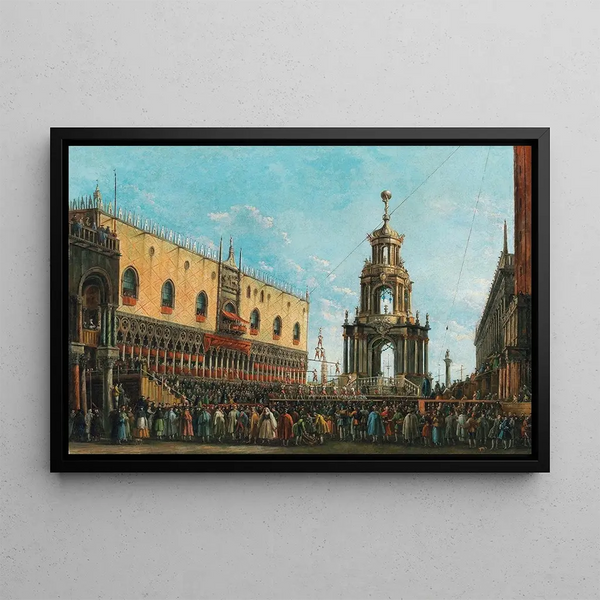 Giuseppe Bernardino Bison - The Giovedi Grasso Festival before the Ducal Palace in Venice.webp